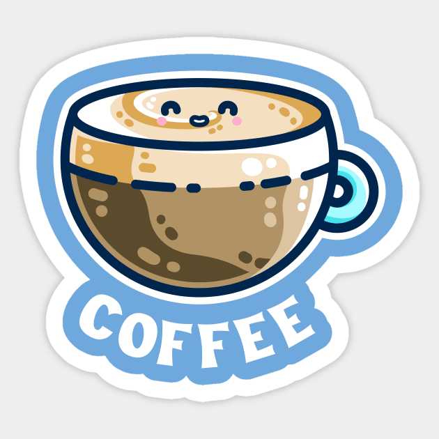 Creamy Latte Kawaii Cute Coffee Sticker by freeves